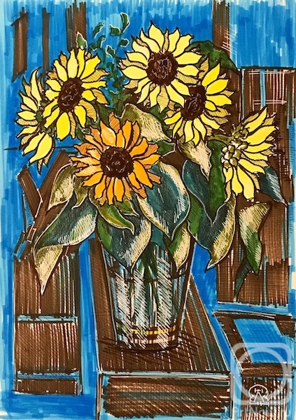 Lukaneva Larissa. Decorative sunflowers