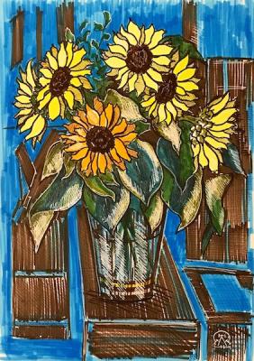 Decorative sunflowers. Lukaneva Larissa