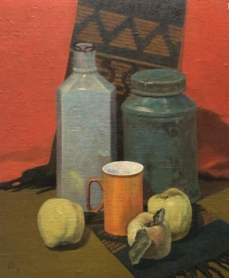 Still life with orange mug. Sergeev Yury