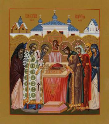 The icon Position of the honourable robe of the Theotokos in Blachernae ( ). Roshina-Iegorova Oksana