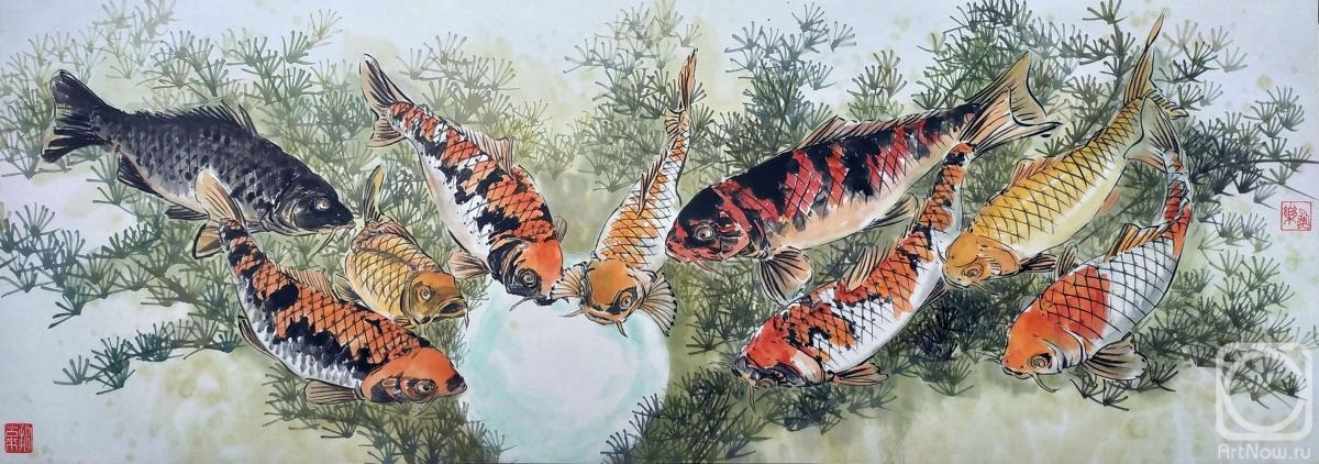 Mishukov Nikolay. Nine koi carp