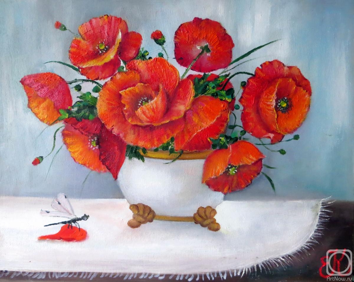Kropacheva Elena. Poppies in a vase