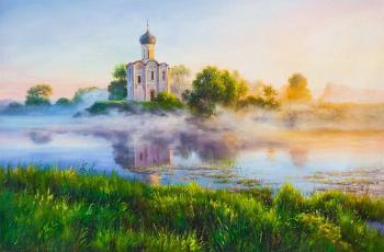 Church of the Intercession on the Nerl. On a foggy morning. Romm Alexandr