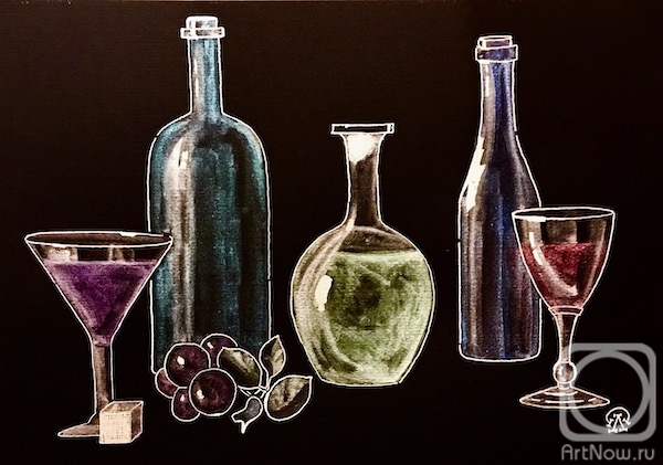 Lukaneva Larissa. Glasses and bottles