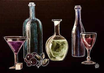 Glasses and bottles. Lukaneva Larissa