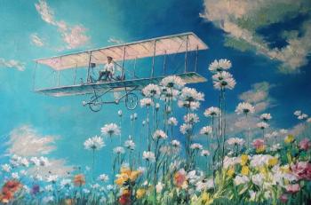 A copy of the painting by Yevgeny Baranov. The First Flight of I. I. Sikorsky. Romm Alexandr