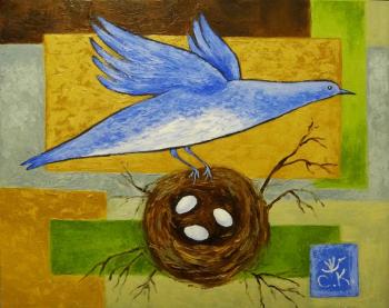 Blue bird's nest (Suprematism Paintings). Konstantinova Svetlana