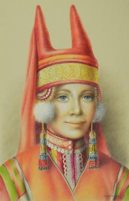 Girl in Russian costume. Khrapkova Svetlana