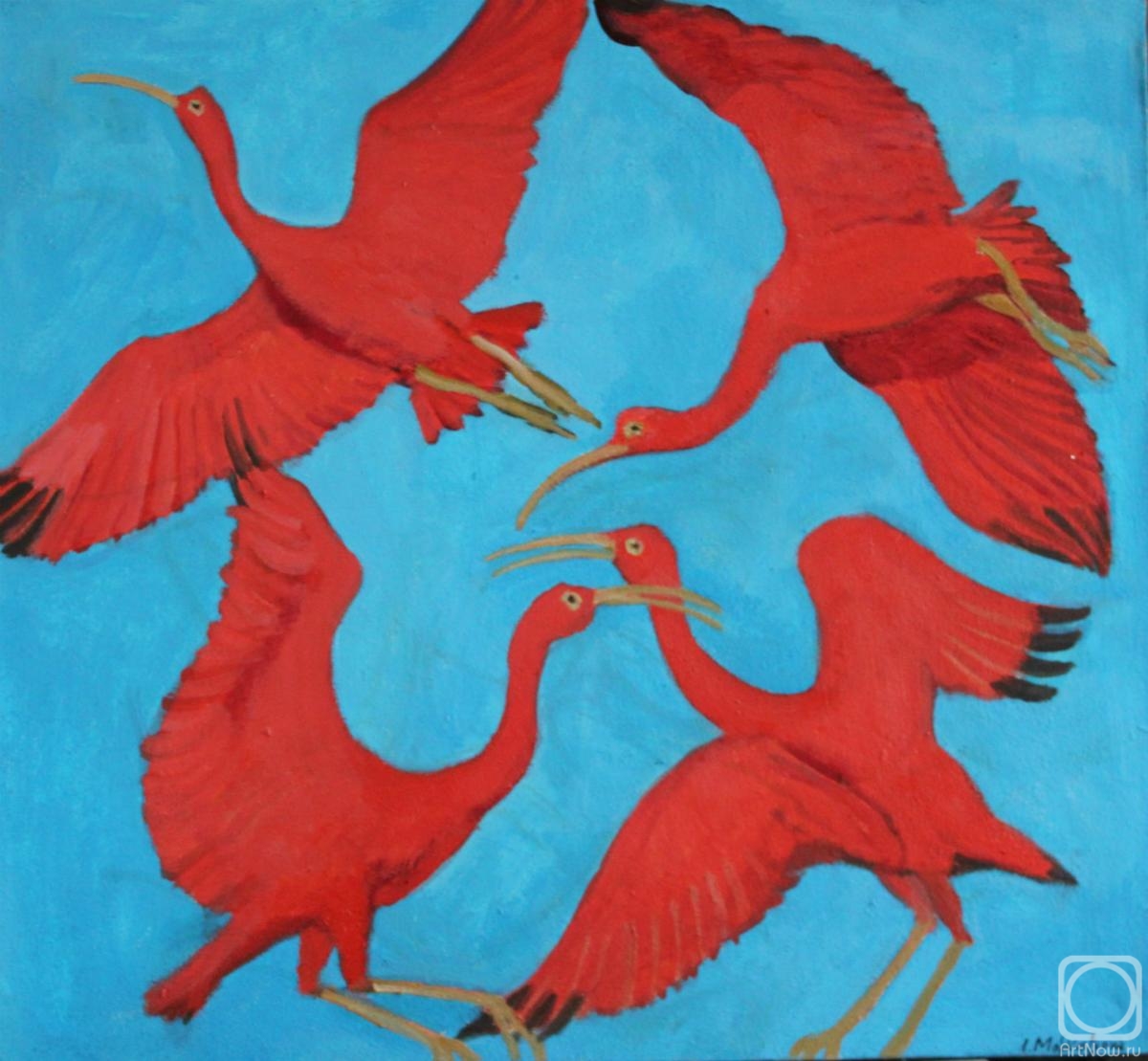 Moskaleva Irina. Dance of red ibises