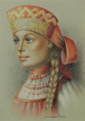 Girl in Russian costume. Khrapkova Svetlana