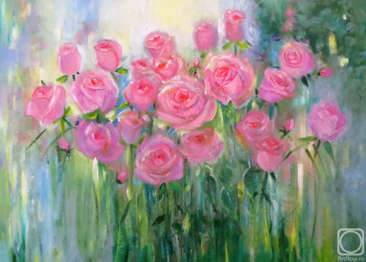 Kropacheva Elena. Pink roses. Radiance