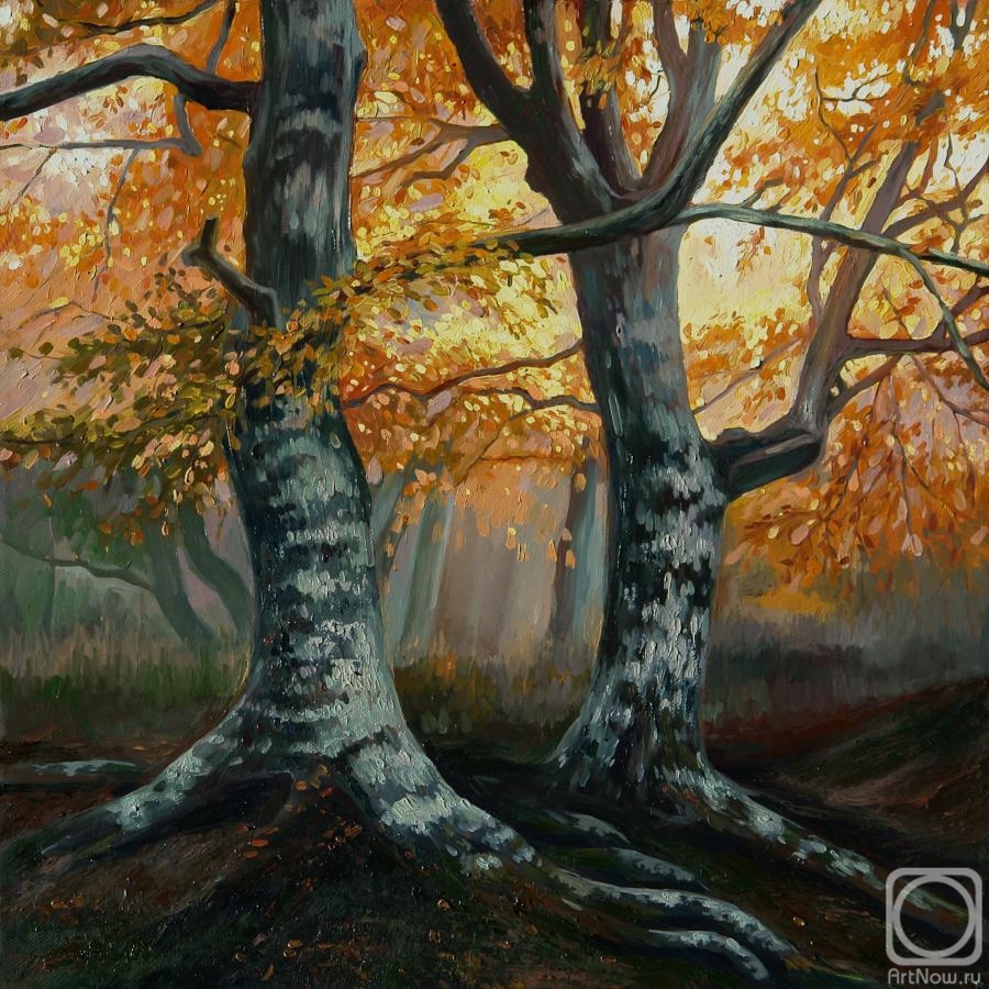 Vestnikova Ekaterina. Autumn landscape. Two trees