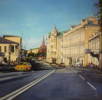 Moscow, Volkhonka, yellow taxi. Shahramanyan Vagan