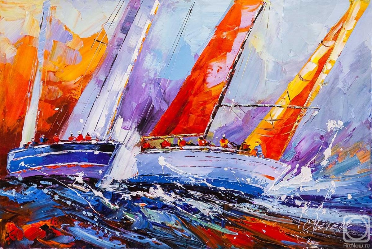 Vevers Christina. Regatta. Multi-colored sails