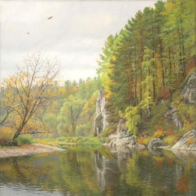 Early autumn. The River Serga