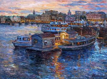 Evening mooring in Stockholm