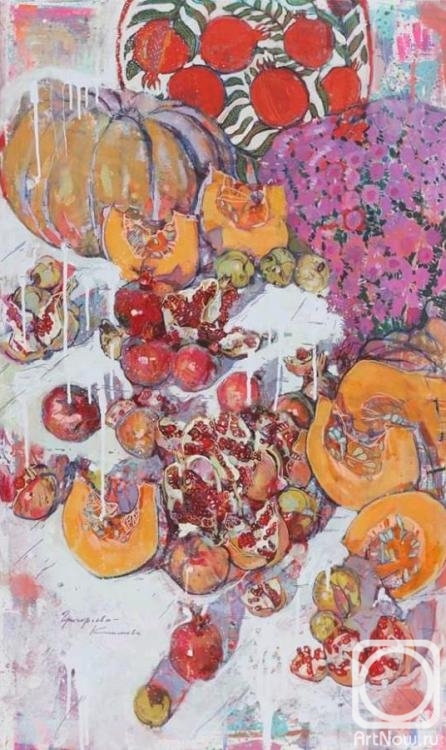 Grigorieva-Klimova Olga. Pumpkins and pomegranates