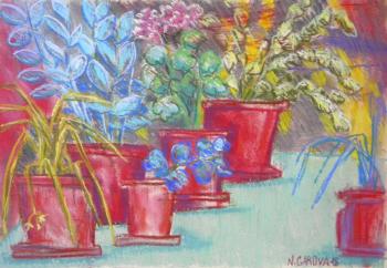 August in the garden (Flowers In Pots). Charova Natali