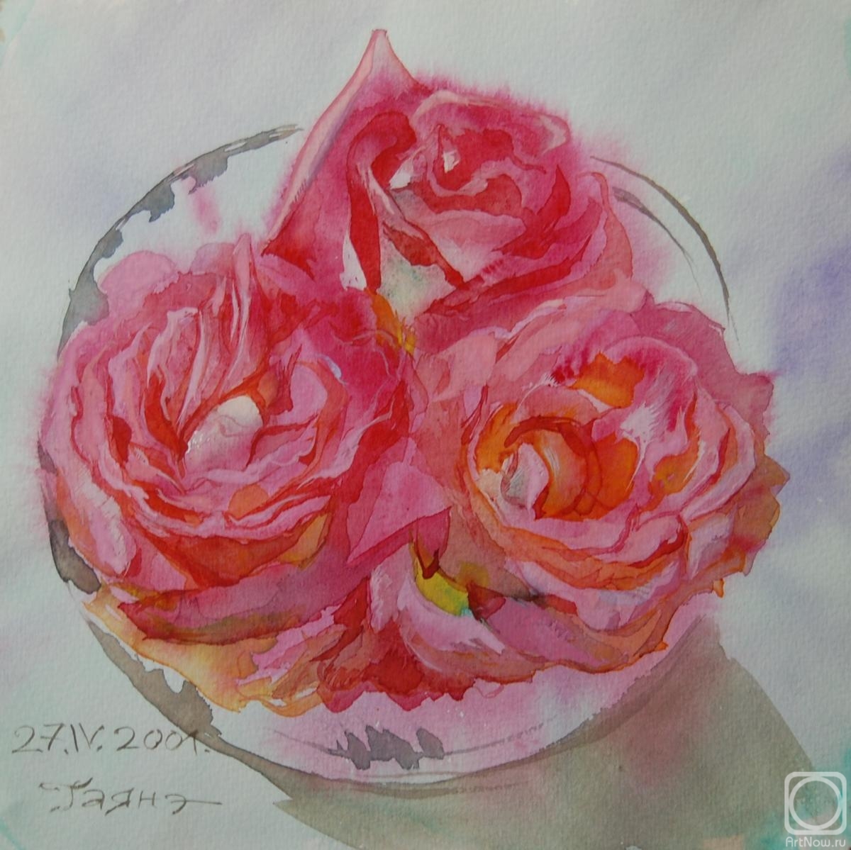 Dobrovolskaya Gayane. Roses in a crystal vase