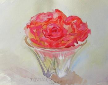 Roses in a crystal vase 2. Dobrovolskaya Gayane