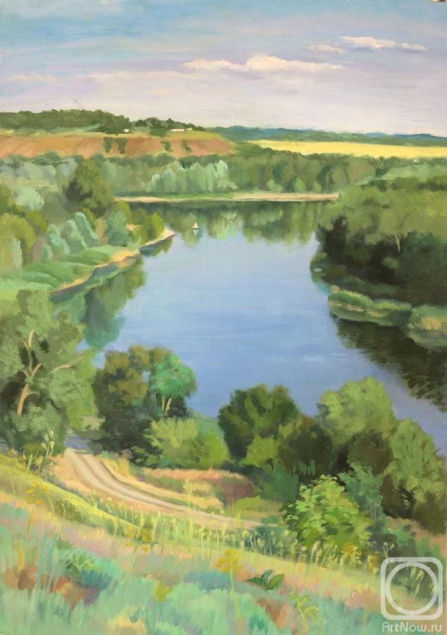 Tsebenko Natalia. Landscape with a view of the Kostiny Mountains