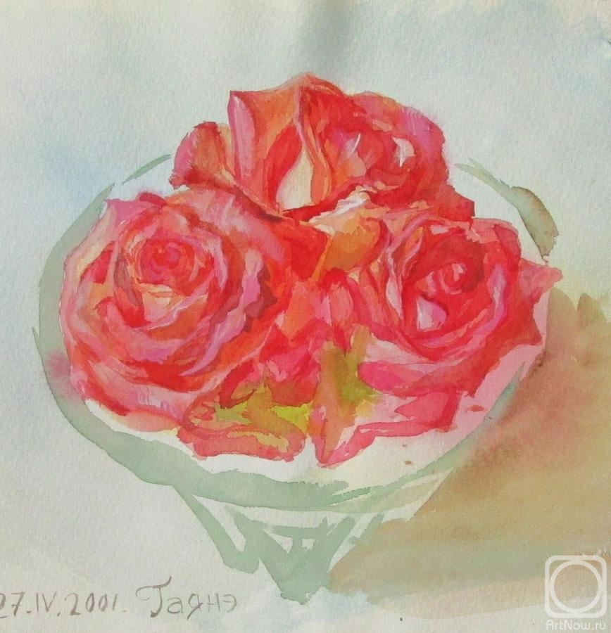 Dobrovolskaya Gayane. Roses in a crystal vase 3