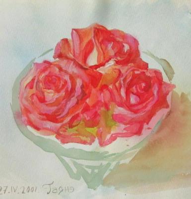 Roses in a crystal vase 3. Dobrovolskaya Gayane