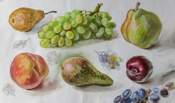 Pears, peach, grape, plum