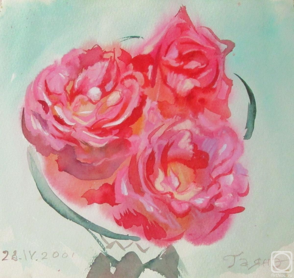 Dobrovolskaya Gayane. Roses in a crystal vase - 4