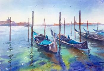 Venetian morning (Watercolor Morning Sea). Gnutova Olga