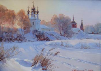 Suzdal Winter morning on the stove