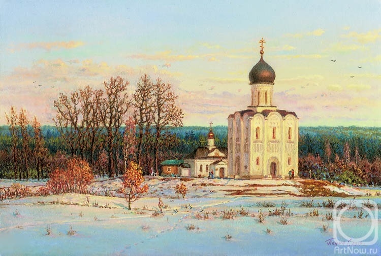 Panin Sergey. Church of the Intercession on the Nerl. Evening March