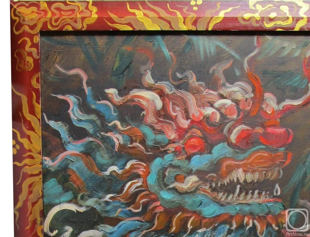 Dobrovolskaya Gayane. Self-portrait with a Vietnamese dragon in a frame, fragment