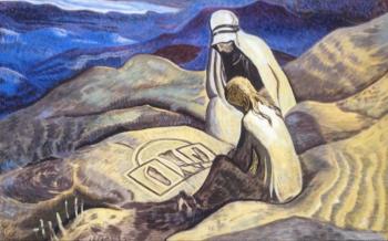 Copy of the painting by N. K. Roerich. Signs of Christ