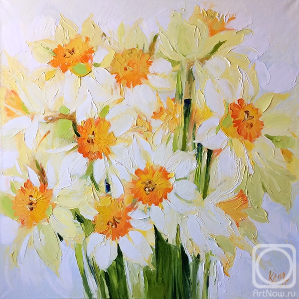 Kalinkina Dina. A large bouquet of daffodils