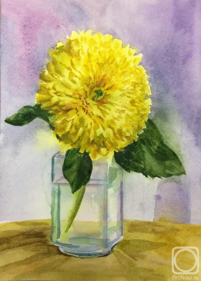 Tsebenko Natalia. sketch with an autumn yellow flower