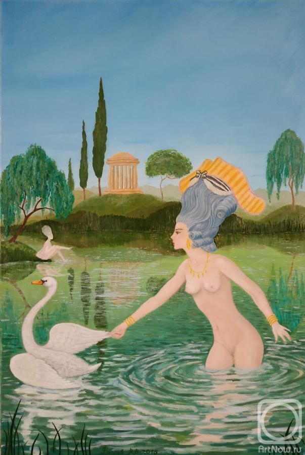 Frolov Vladimir. Young lady and a swan