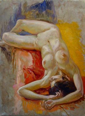 Nude study in warm tones. Kostylev Dmitry