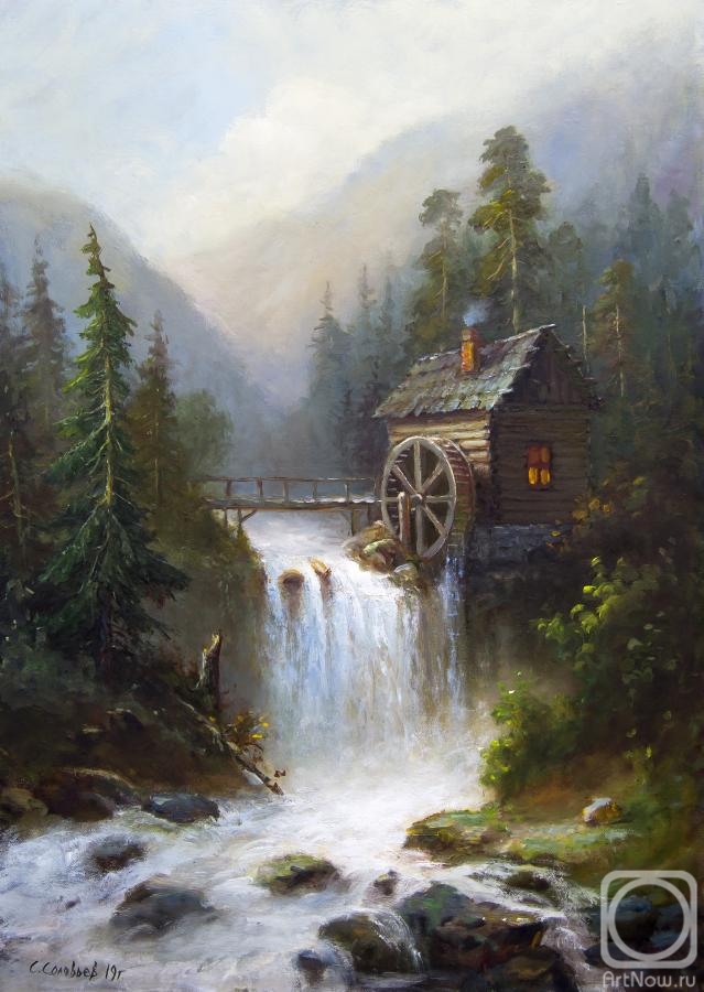 Solovyev Sergey. Mountain waterfall