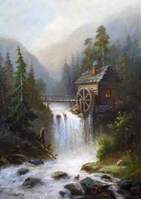 Mountain waterfall. Solovyev Sergey