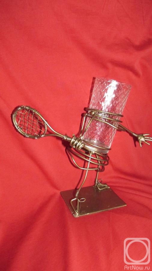 Rozhin yuri. Metal cup holder "Tennis Player"