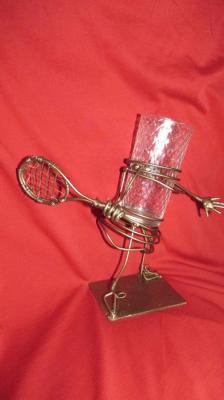 Metal cup holder "Tennis Player"