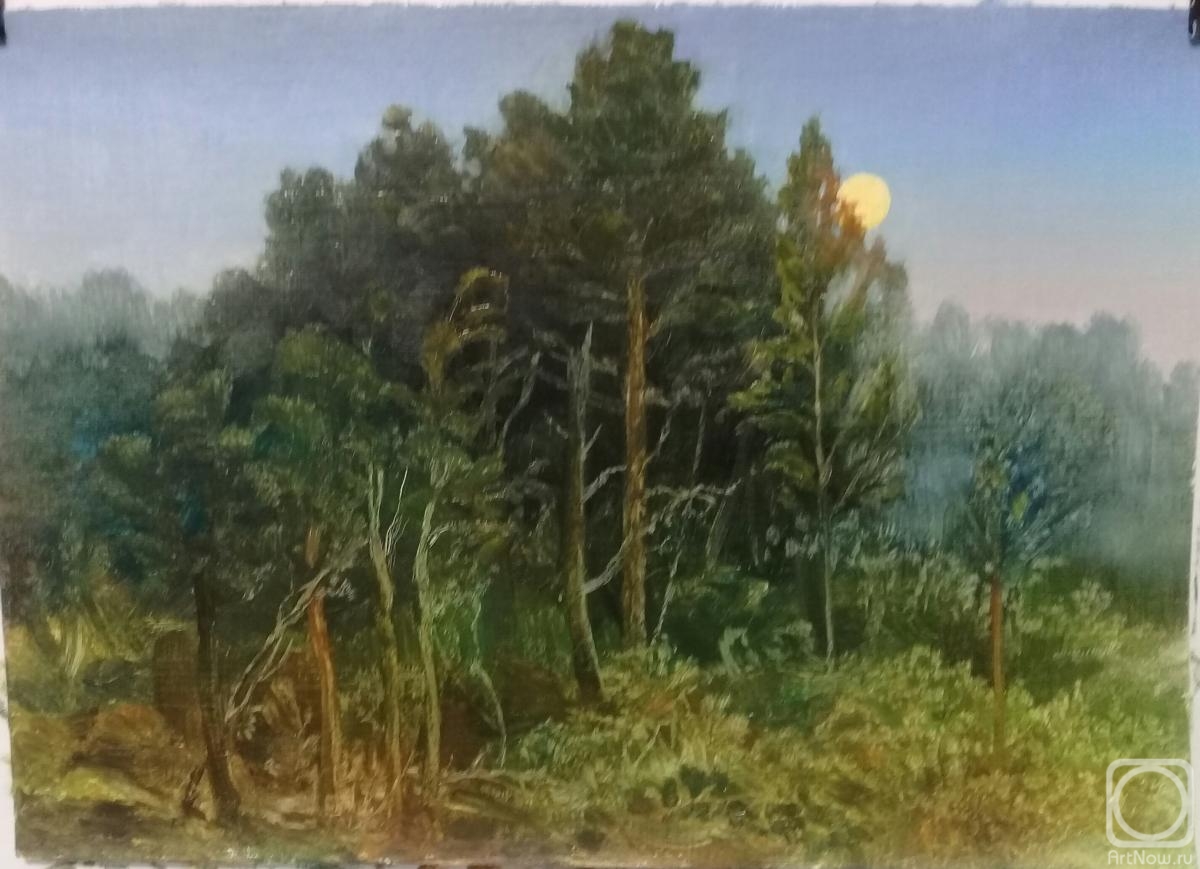 Mihajljukov Nikolay. Moonrise over the forest