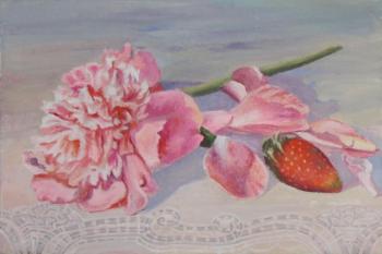 Peony and strawberry (Peonies Artwork). Kudryashov Galina