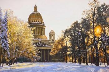 St. Isaac's Cathedral in the sunset. Kamskij Savelij