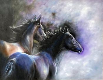 Horses (Oil Painting With Horses). Kogay Zhanna