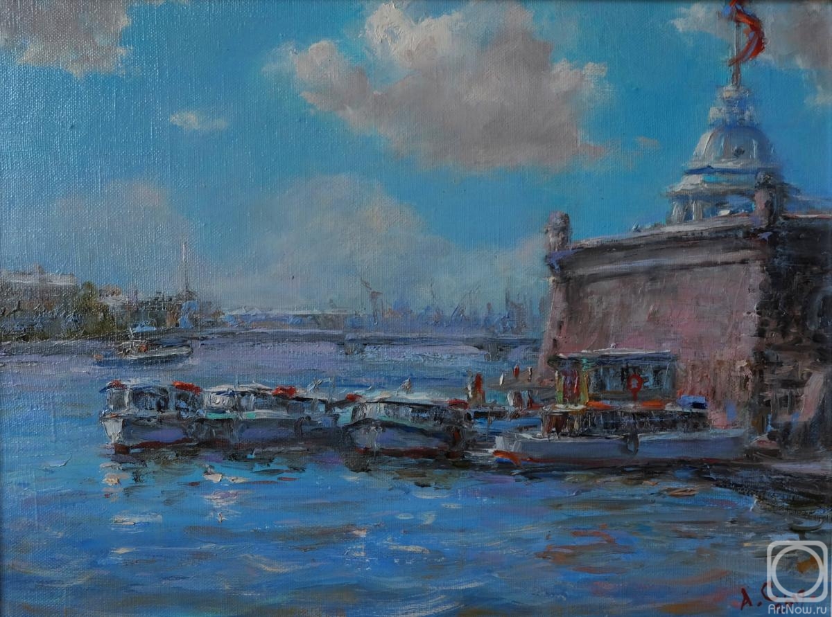 Solovev Alexey. Pier on the Neva river