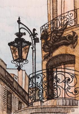 The lantern on the balcony (Streetlamp). Lukaneva Larissa