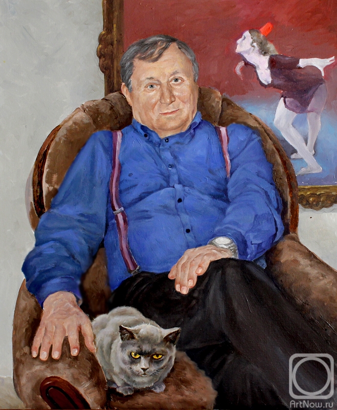 Tafel Zinovy. Portrait of a man with a cat