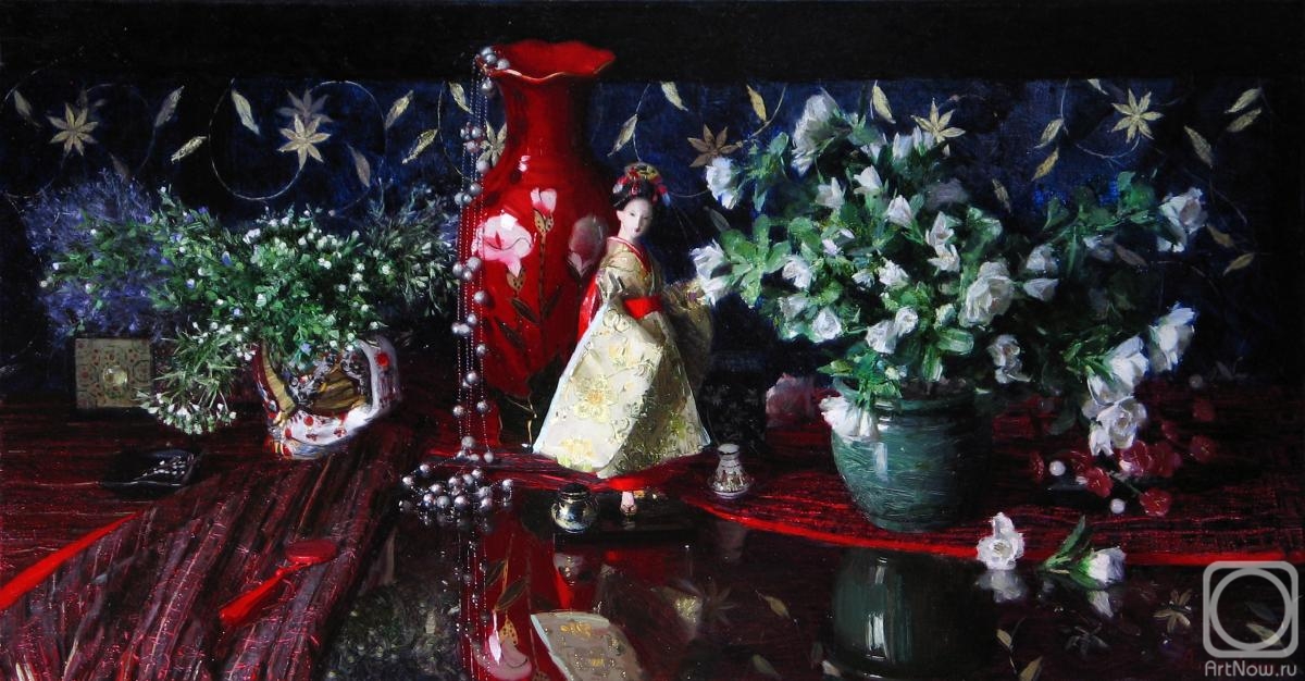 Dolgaya Olga. Still life with a red vase